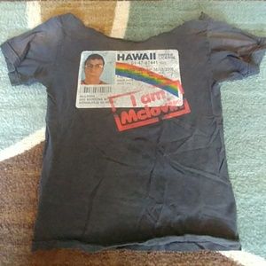 Superbad mclovin tee - low off the shoulder cut